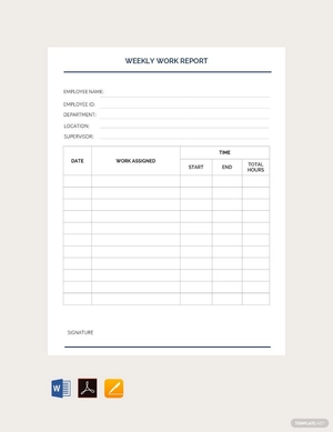 Weekly Work Report Template