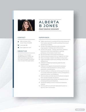 Print Graphic Designer Resume