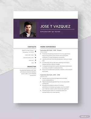 Exploratory QA Tester Resume