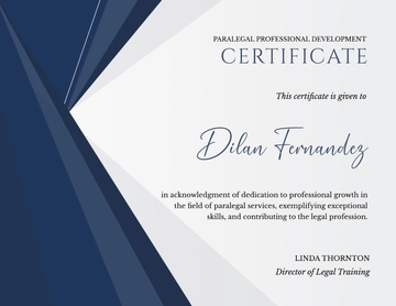 Free Paralegal Professional Development Certificate Template to Edit Online
