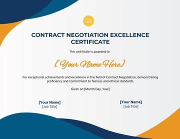 Free Contract Negotiation Excellence Certificate Template to Edit Online