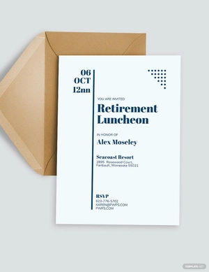Retirement luncheon party invitation template