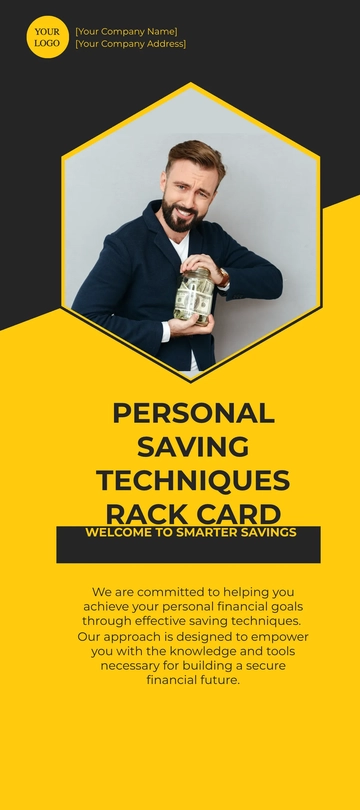 Free Personal Saving Techniques Rack Card Template to Edit Online
