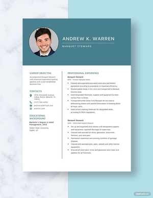 Banquet Steward Resume