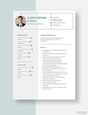 Executive Sales Assistant Resume