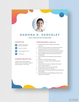 Post Production Supervisor Resume
