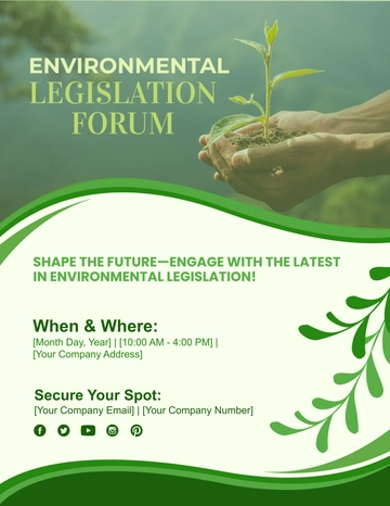 Free Environmental Legislation Forum Flyer Template to Edit Online