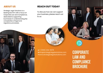 Free Corporate Law and Compliance Brochure Template to Edit Online
