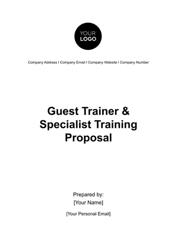 Free Guest Trainer & Specialist Training Proposal HR Template to Edit Online