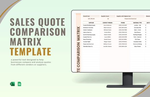 Sales Quote Comparison Matrix Template