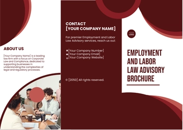 Free Employment and Labor Law Advisory Brochure Template to Edit Online