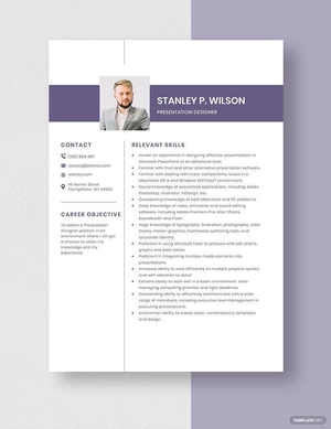 Presentation Designer Resume