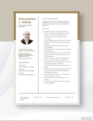 Principal Product Manager Resume