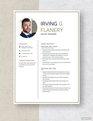 Sales Trainer Resume