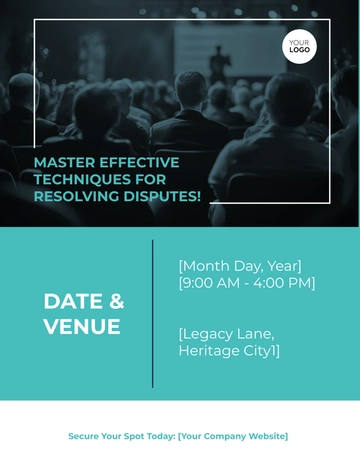 Free Dispute Resolution Techniques Workshop Flyer Template to Edit Online