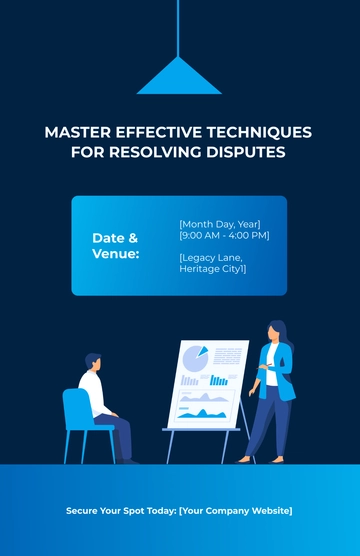 Free Dispute Resolution Techniques Workshop Poster Template to Edit Online