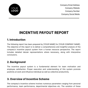 Free Incentive Payout Report HR Template to Edit Online