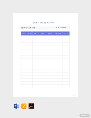 Sample Daily Sales Report Template