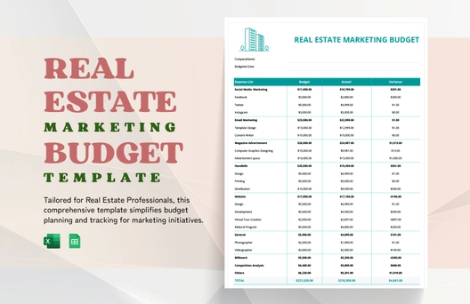 Real Estate Marketing Budget Template