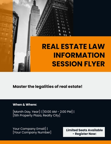 Free Real Estate Law Information Session Flyer Template to Edit Online