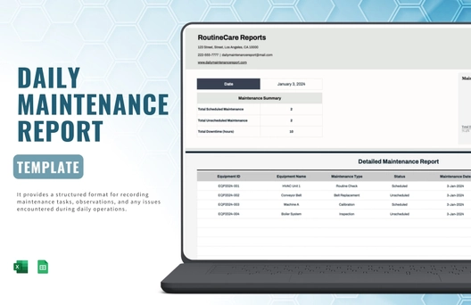 Daily Maintenance Report Template