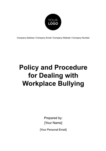 Free Policy and Procedure for Dealing with Workplace Bullying HR Template to Edit Online