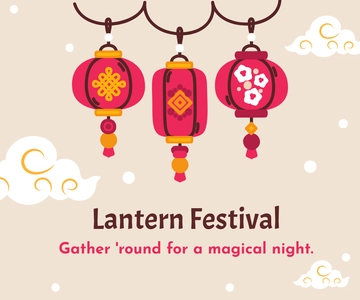 Free Chinese Lantern Festival Ad Banner Template to Edit Online