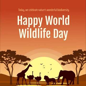 Free World Wildlife Day Instagram Post Template to Edit Online