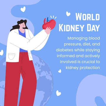 Free World Kidney Day Facebook Post Template to Edit Online