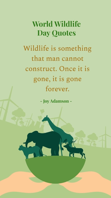 Free World Wildlife Day Quote Template to Edit Online