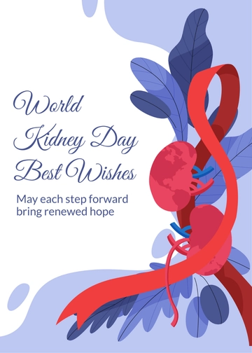 Free World Kidney Day Greeting Card Template to Edit Online