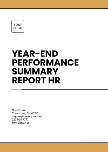 Free Year-End Performance Summary Report HR Template to Edit Online