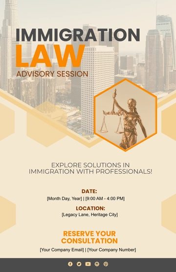 Free Immigration Law Advisory Session Poster Template to Edit Online