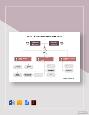 Charity Volunteers Organizational Chart Template