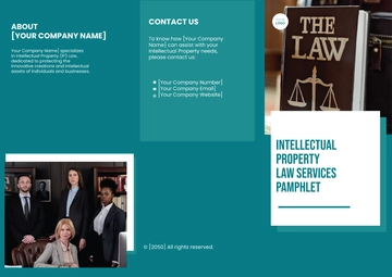 Free Intellectual Property Law Services Pamphlet Template to Edit Online