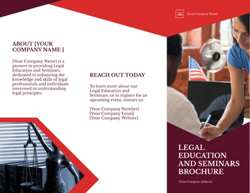 Free Legal Education and Seminars Brochure Template to Edit Online