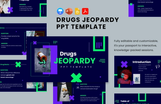 Drugs Jeopardy PPT Template