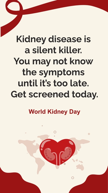 Free World Kidney Day Quote Template to Edit Online
