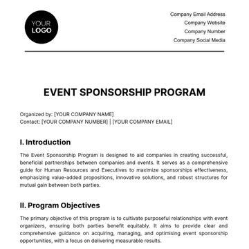 Free Event Sponsorship Program HR Template to Edit Online