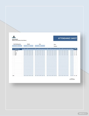 Yearly Attendance Template