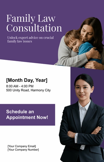 Free Family Law Consultation Clinic Poster Template to Edit Online