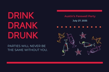 Free Farewell Party Card Template to Edit Online