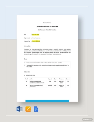 30-60-90-day Executive Plan Template