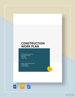 Construction Work Plan Template Construction Work Plan Template