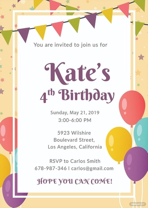 Email Birthday Invitation Template