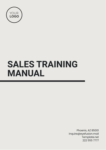 Free Sales Training Manual Template to Edit Online