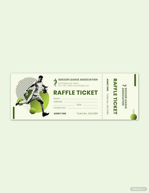Soccer Raffle Ticket Template