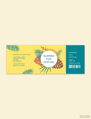 Summer Festival Ticket Template
