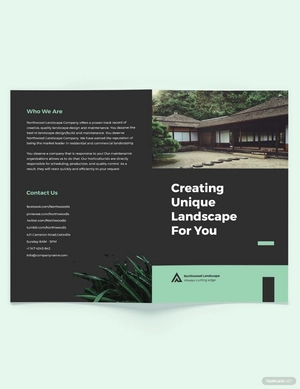 Landscape Company Bi-Fold Brochure Template