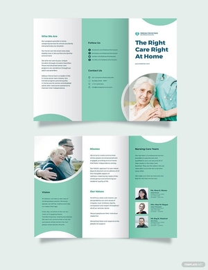 Printable Home Care Tri-Fold Brochure Template